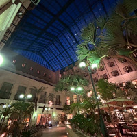 中庭の夜の雰囲気です。
