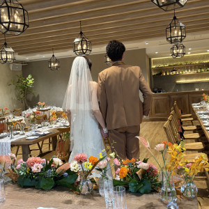 ナチュラルの会場なので、装花が映えます。|763342さんのLe chic unjour(ラシックアンジュール)の写真(2549495)