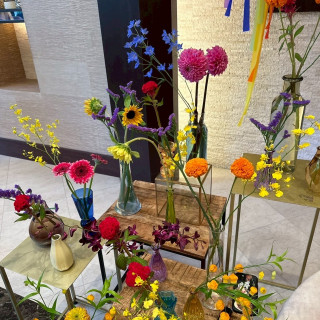 新郎新婦の席のお花