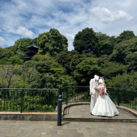 フラワーシャワー後お庭で撮影