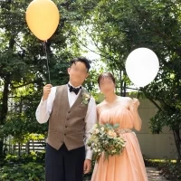 バルーンを持って記念撮影