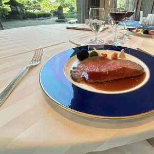 試食の料理、一緒にワインも|763865さんのホテルニューオータニの写真(2506485)