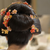自髪で日本髪を結ってもらいました