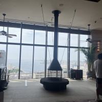 宿泊受付。最上階にある。