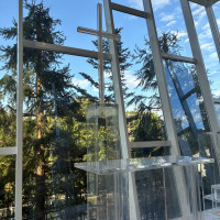ガラス張りで自然光がたくさん入り写真映えする素敵な空間でした