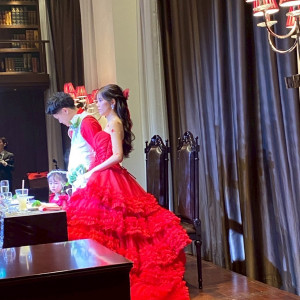 衣装チェンジのカラードレス。
小物は持ち込みしました。|765154さんのカノビアーノ福岡の写真(2508722)