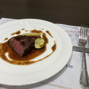 試食のステーキが美味しかった|765185さんのヒルサイドクラブ迎賓館（札幌）/テイクアンドギヴ・ニーズウェディングの写真(2508391)
