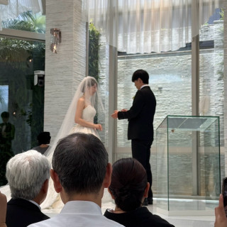 挙式会場です！　ガラスが大きくきれいでした！