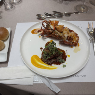 試食のオマール海老と牛フィレ肉