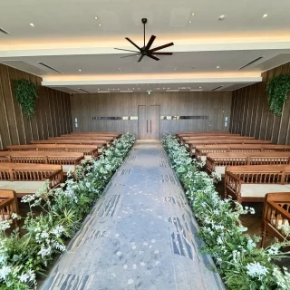 チャペル入って、新郎新婦側の目線