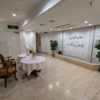 披露宴会場前です。
地下にあります