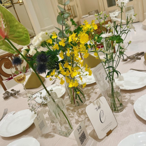 テーブル装花|766092さんのベイサイド迎賓館(鹿児島)/テイクアンドギヴ・ニーズウェディングの写真(2597665)
