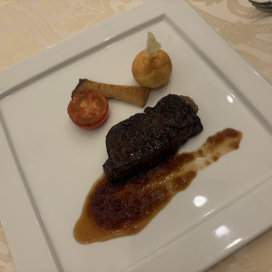 メインのお肉料理|766291さんのロックハート城ウエディングの写真(2521053)