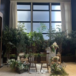 緑を基調としたフォトブース