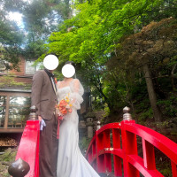 披露宴終了後に、庭園で写真撮影をしてくださりました！