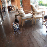 シャボン玉のフラワーシャワー