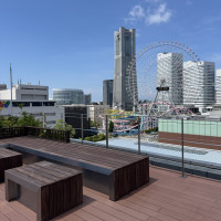 屋上です
いろんな横浜の景色をバックに撮影できると思います。