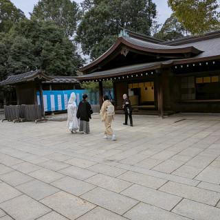 挙式前に新郎新婦だけでスナップ写真撮影です