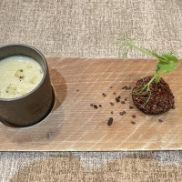試食のオードブルとスープ
