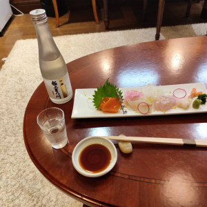 控室で食べたお刺身です|767357さんのピアザ デッレ グラツィエの写真(2521533)