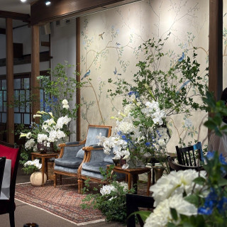 披露宴会場、新郎新婦席
