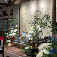 披露宴会場、新郎新婦席