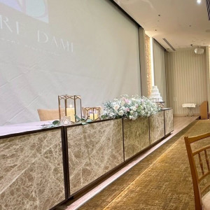 メインテーブル装飾|767462さんのノートルダム横浜みなとみらい/FIVESTAR WEDDINGの写真(2519194)