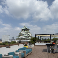 ガーデンから見る大阪城です！