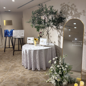 ウェディングフェアでのウェルカムスペース例。装花も課金で可能|767606さんの品川プリンスホテルの写真(2553259)