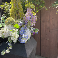 入り口　季節のお花