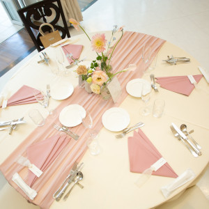 ピンクをメインに、青を差し色にしました|767997さんのベイサイド迎賓館(長崎)/テイクアンドギヴ・ニーズウェディングの写真(2522343)