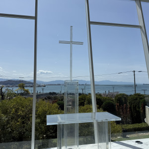 チャペルから見える海|768131さんのベイサイド迎賓館（松山）/テイクアンドギヴ・ニーズウェディングの写真(2522911)