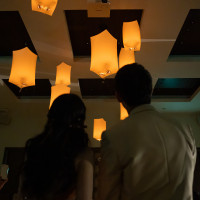 ランタンを飛ばす演出をしました。