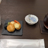 ウエルカムドリンクとお茶菓子