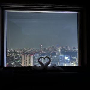 タオルアートと夜景|768541さんのセルリアンタワー東急ホテルの写真(2525301)
