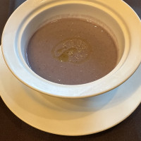 寒い中の冷製スープ