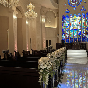 バージンロードも反射されてきれい|768545さんのGLLARE MARUYAMA（グラーレ マルヤマ）の写真(2525409)