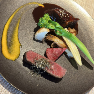 試食のお肉料理|768545さんのGLLARE MARUYAMA（グラーレ マルヤマ）の写真(2525417)