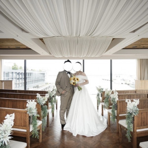 晴れたら最高だけど、曇ってても雨でも素敵です!|768566さんのBAYSIDE GEIHINKAN VERANDA/テイクアンドギヴ・ニーズウェディングの写真(2525337)