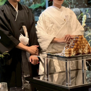 ケーキ入刀ではなくみたらしタワーにしました。|768623さんのアカガネリゾート京都東山（AKAGANE RESORT KYOTO HIGASHIYAMA）の写真(2525591)