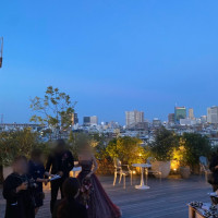 テラスから夜景が見えます