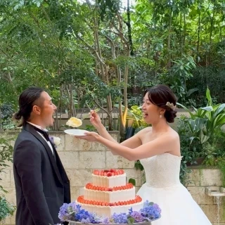 ガーデンでケーキ入刀しました。