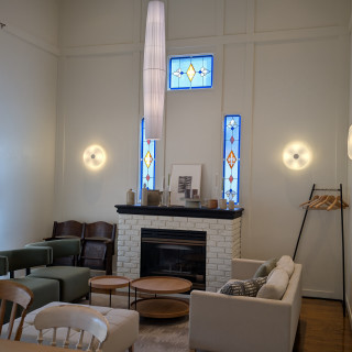 暖炉付きの場所もある