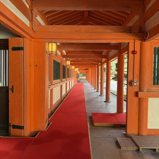 挙式会場へ向かう廊下