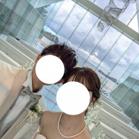 挙式後自撮りしました