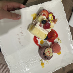 新婦が誕生日でプランナーさんからのサプライズです♡|769148さんのザ・リュクス銀座(THE LUXE GINZA)の写真(2552152)