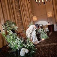 披露宴会場、新郎新婦席