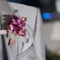 リースレットとお揃いのブートニア