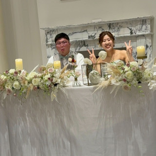 高砂はテーブルに!
装飾は優しい雰囲気にした!