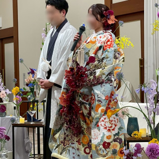 色打掛が色や柄が可愛くてとっても似合ってました♪